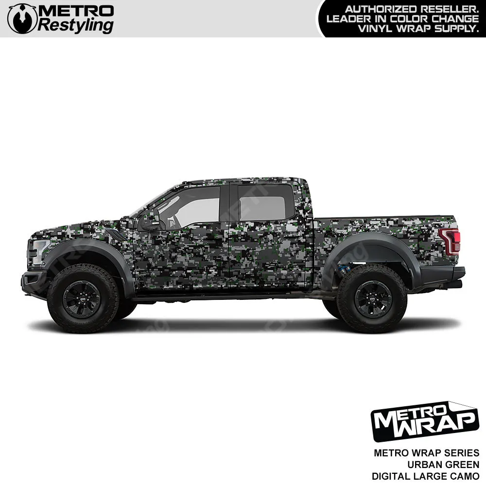 Metro Wrap Large Digital Urban Green Camouflage Vinyl Film