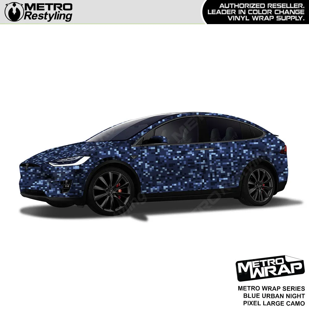Metro Wrap Large Pixel Blue Urban Night Camouflage Vinyl Film