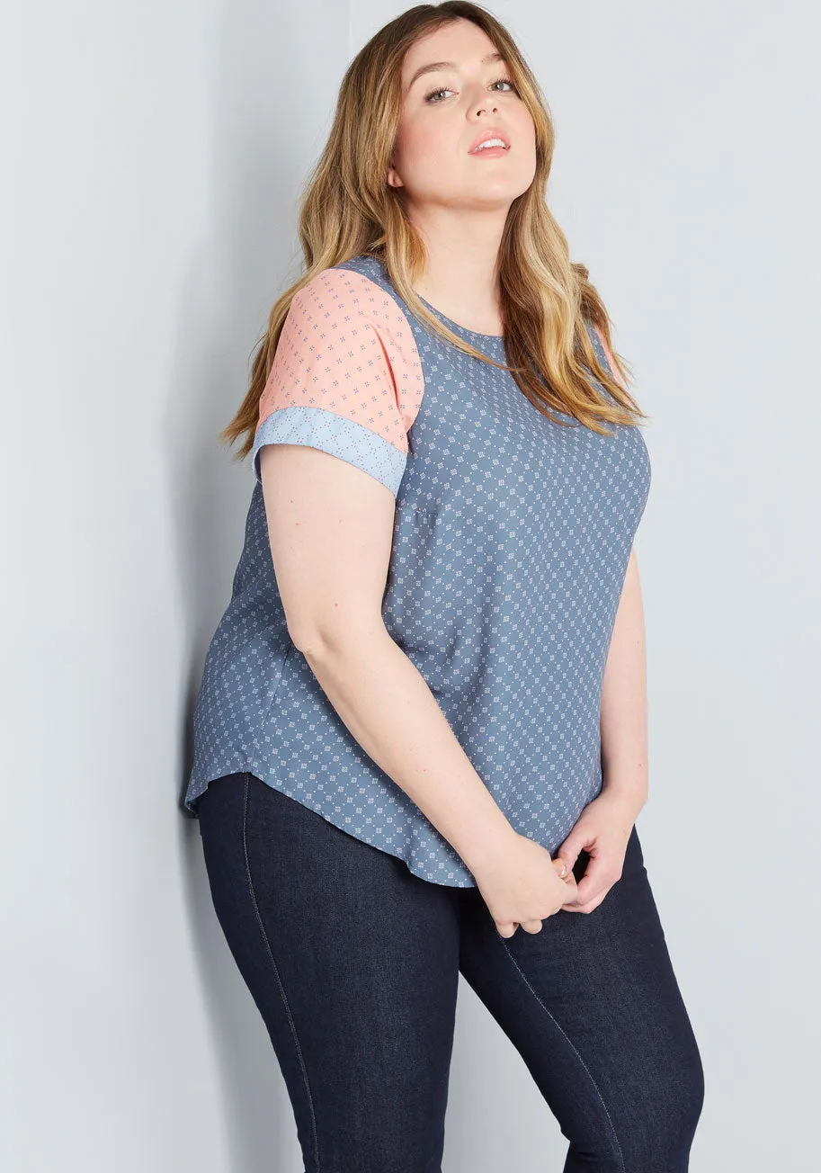 Mixed Fresh Daily Short Sleeve Blouse