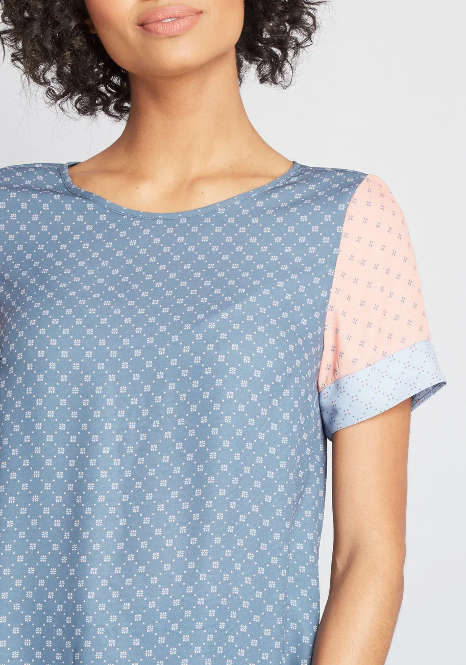 Mixed Fresh Daily Short Sleeve Blouse