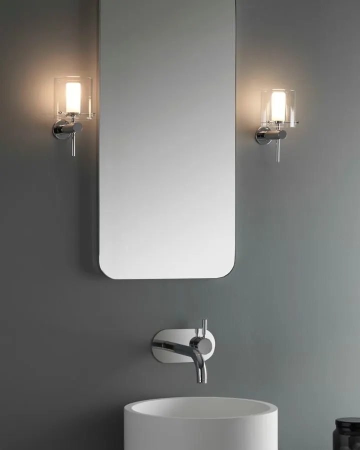Modern Chrome & Glass Diffuser Wall Light