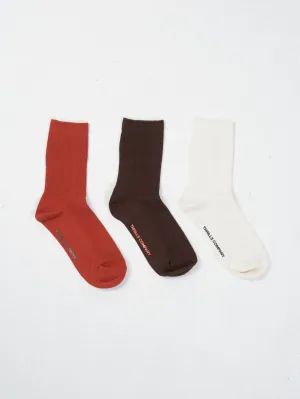 Natural Occurrences 3 Pack Sock - Ketchup - Chocolate Plum - Heritage White