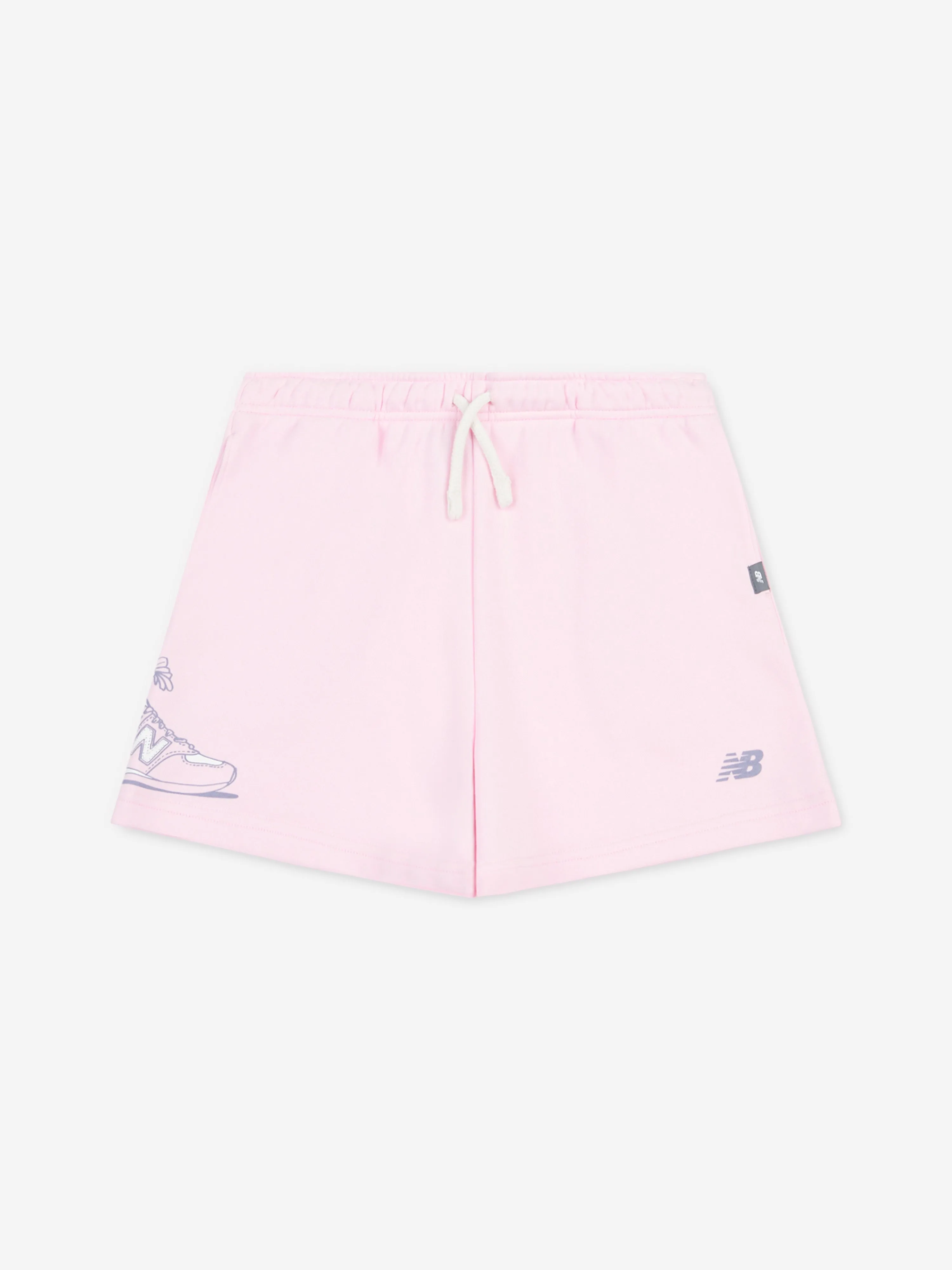 New Balance Girls Floral Sneaker Graphic Shorts in Pink