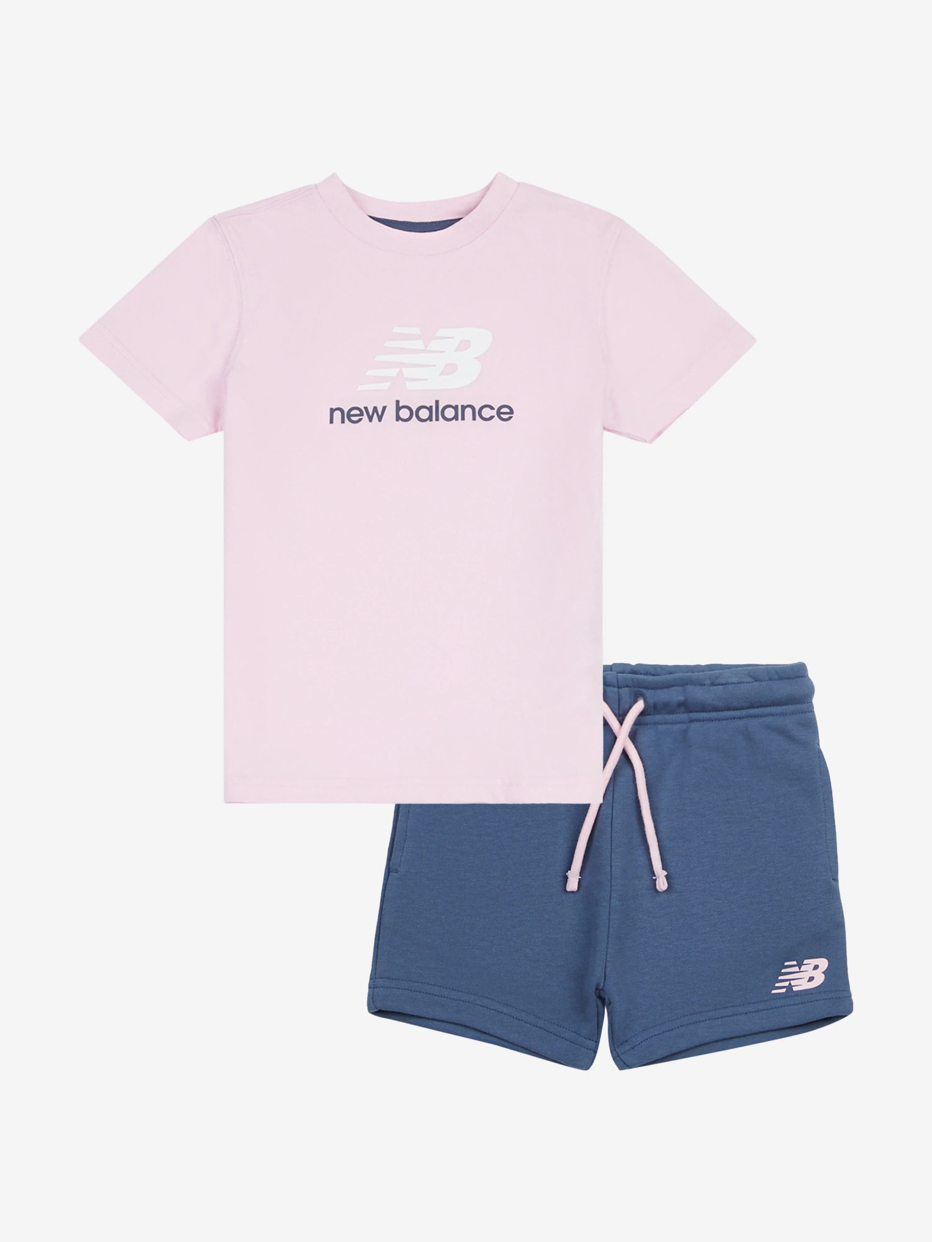 New Balance Girls T-Shirt and French Terry Shorts Set in Pink