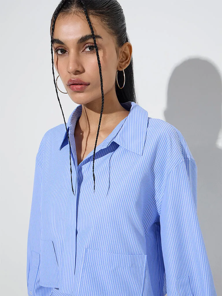 Nuon Blue Striped Shirt