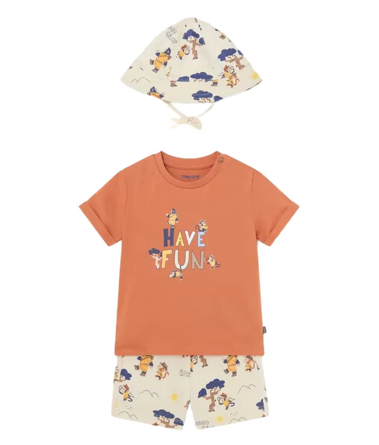 Orange 3pc Fun Print Outfit