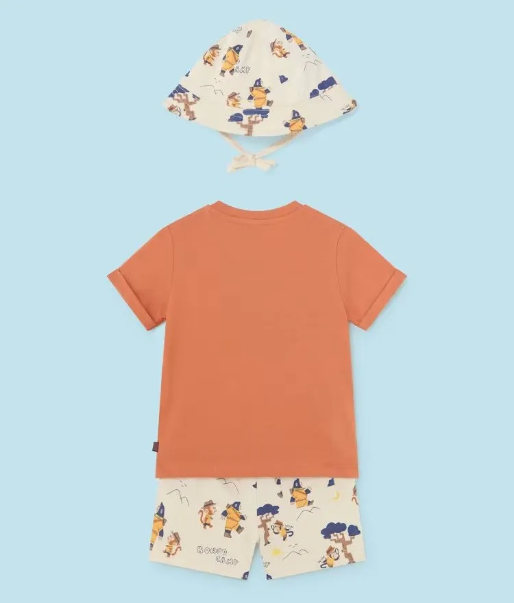 Orange 3pc Fun Print Outfit