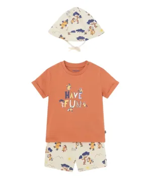 Orange 3pc Fun Print Outfit