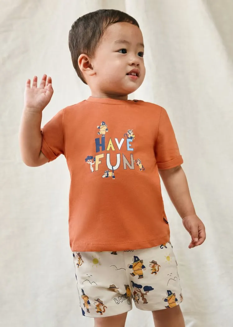 Orange 3pc Fun Print Outfit