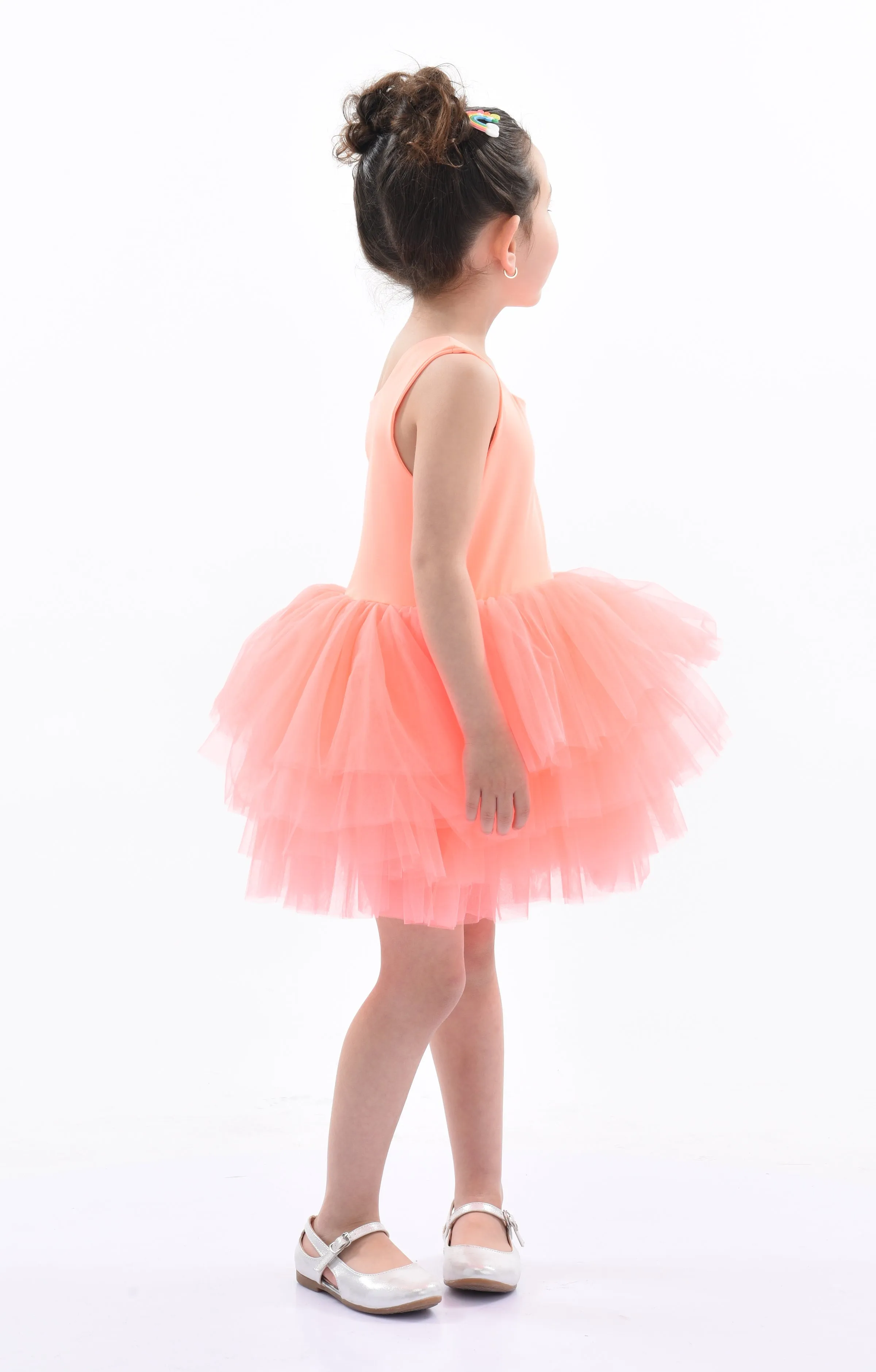 Orange Coral Solid Tutu Dress