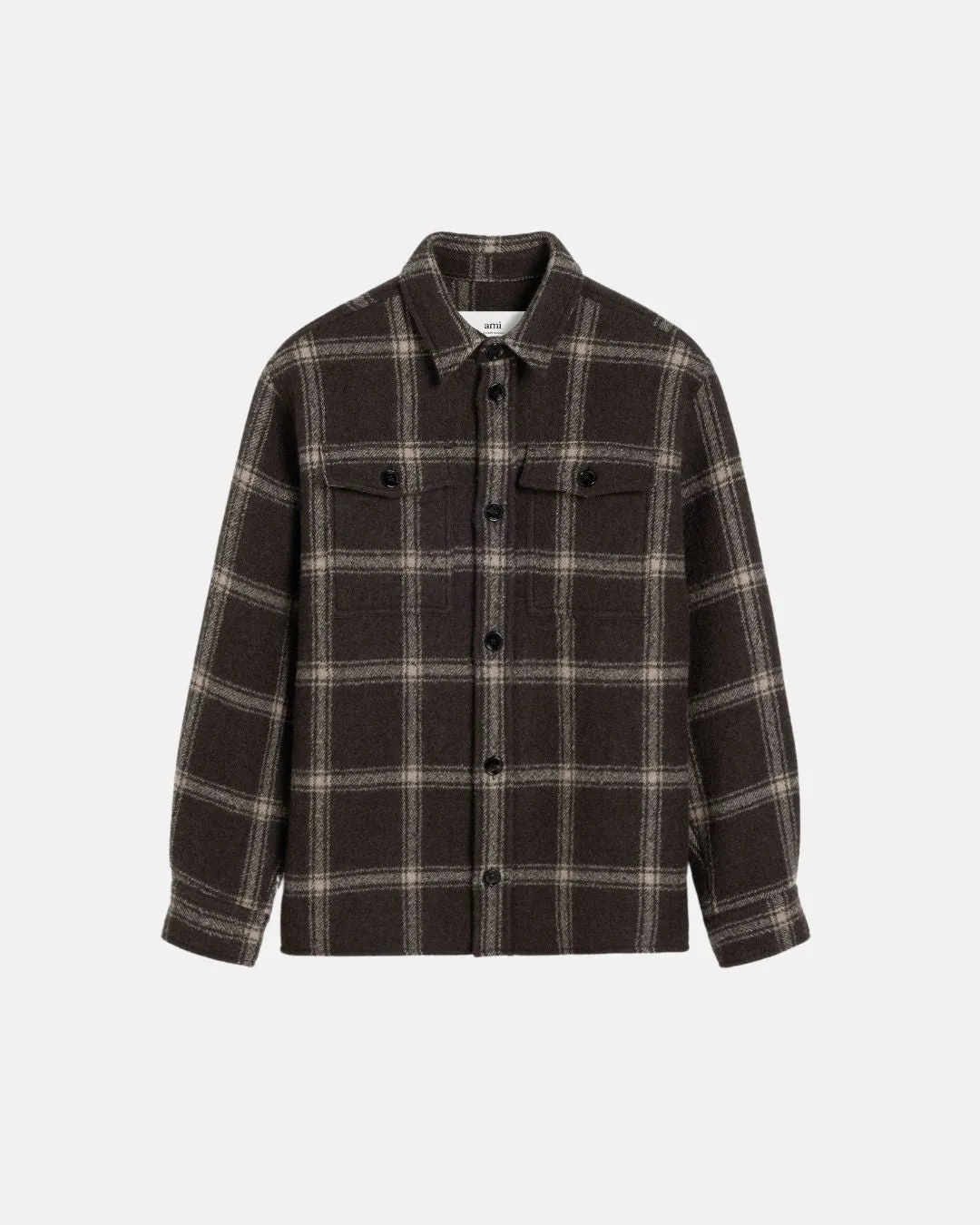 Overshirt With Chest Pocket Dark Coffe