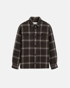 Overshirt With Chest Pocket Dark Coffe