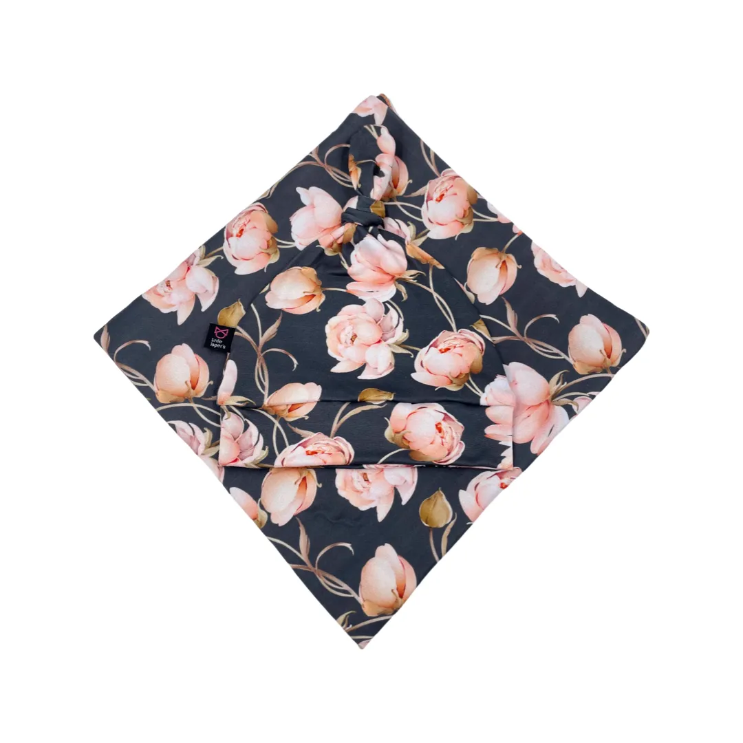 Peony Floral Swaddle Blanket Set