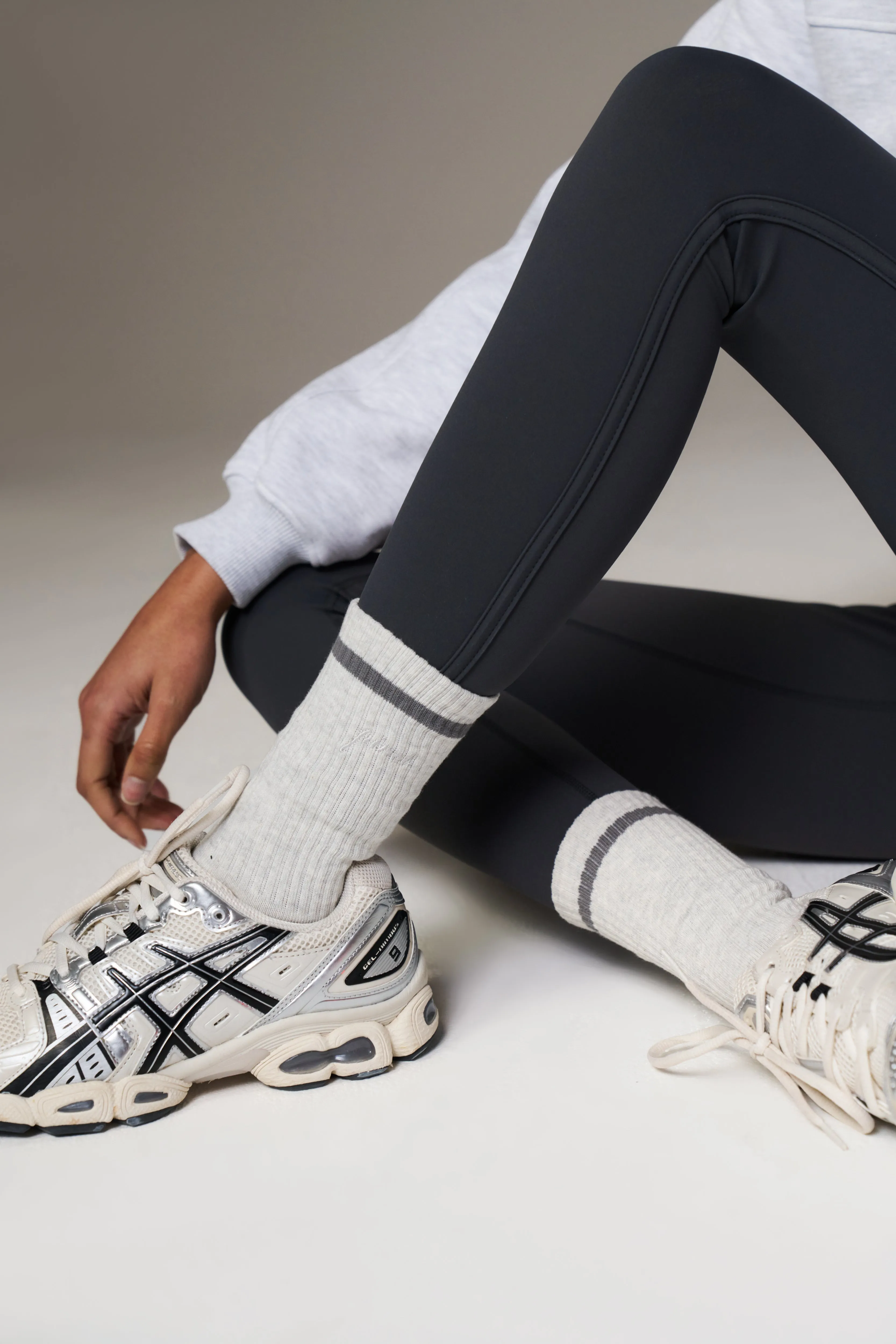 PILATES & PINOT GRIP SOCKS - GREY MARL