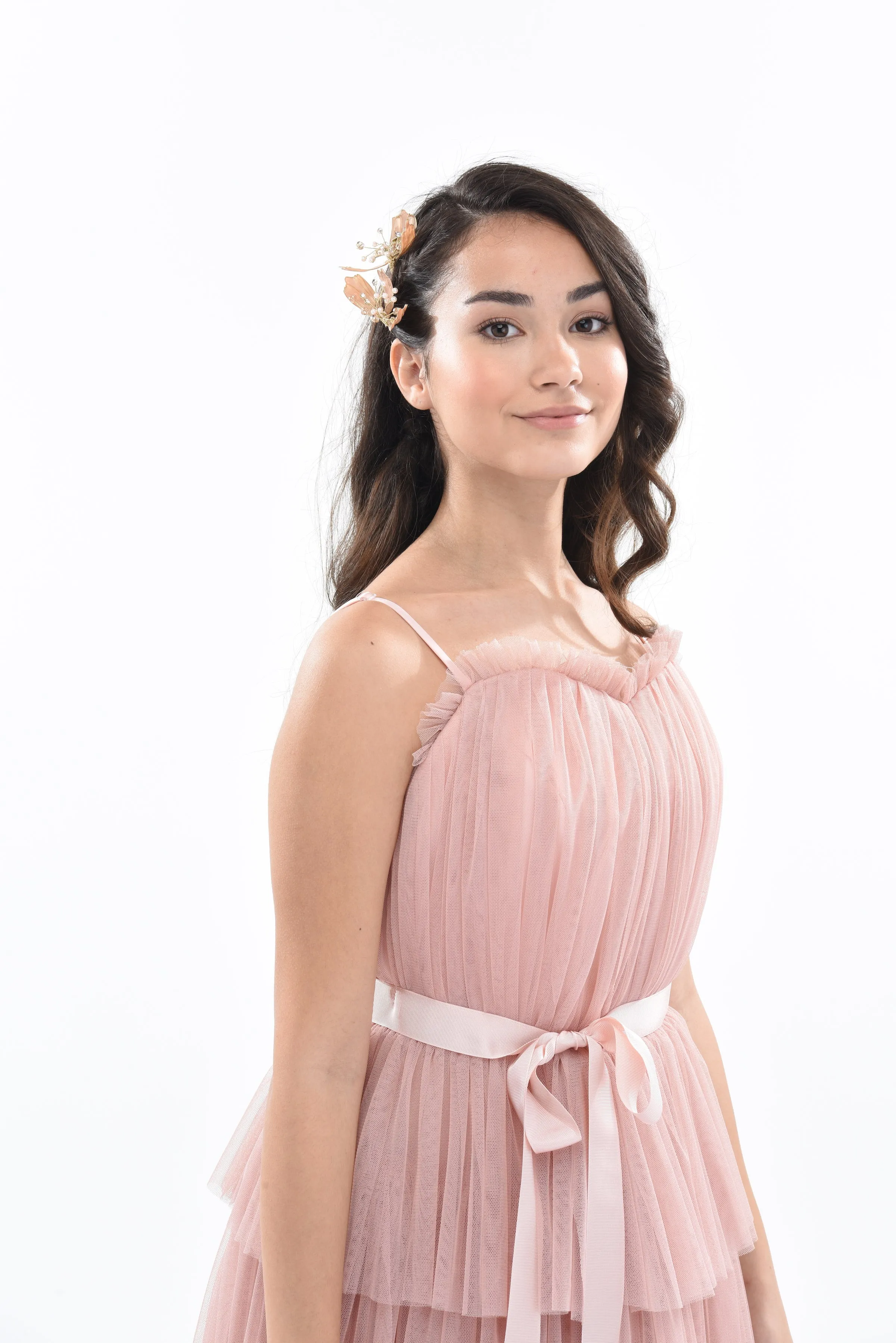 Pink Blush Firenze Tiered Ribbon Dress