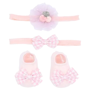 Pink Bow and Flower Gift Set