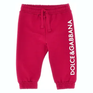 Pink Logo Print Joggers