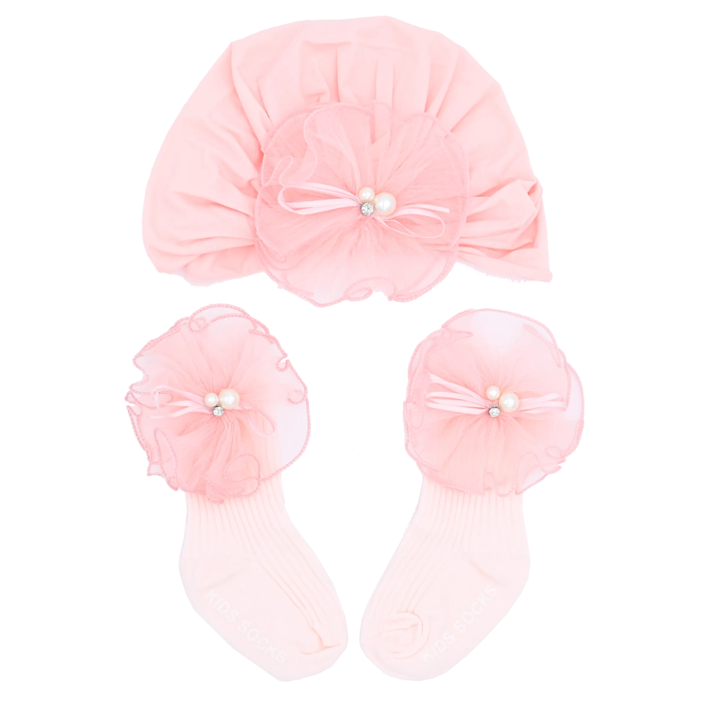 Pink Pearl Flower Ribbon Gift Set