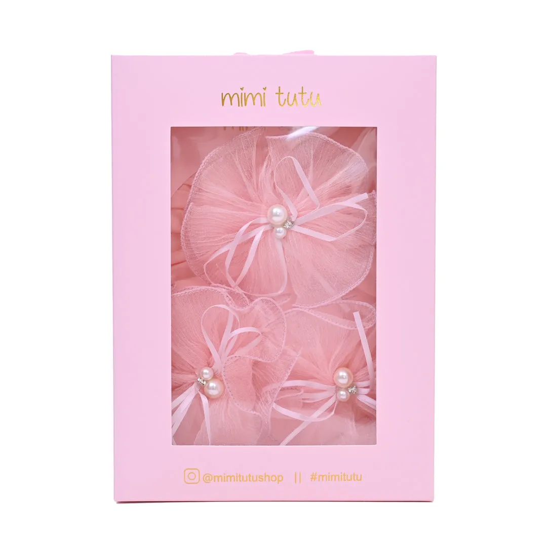 Pink Pearl Flower Ribbon Gift Set