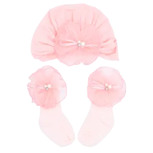 Pink Pearl Flower Ribbon Gift Set