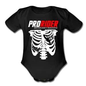 Pro Rider Skeleton Organic Short Sleeve Baby Bodysuit