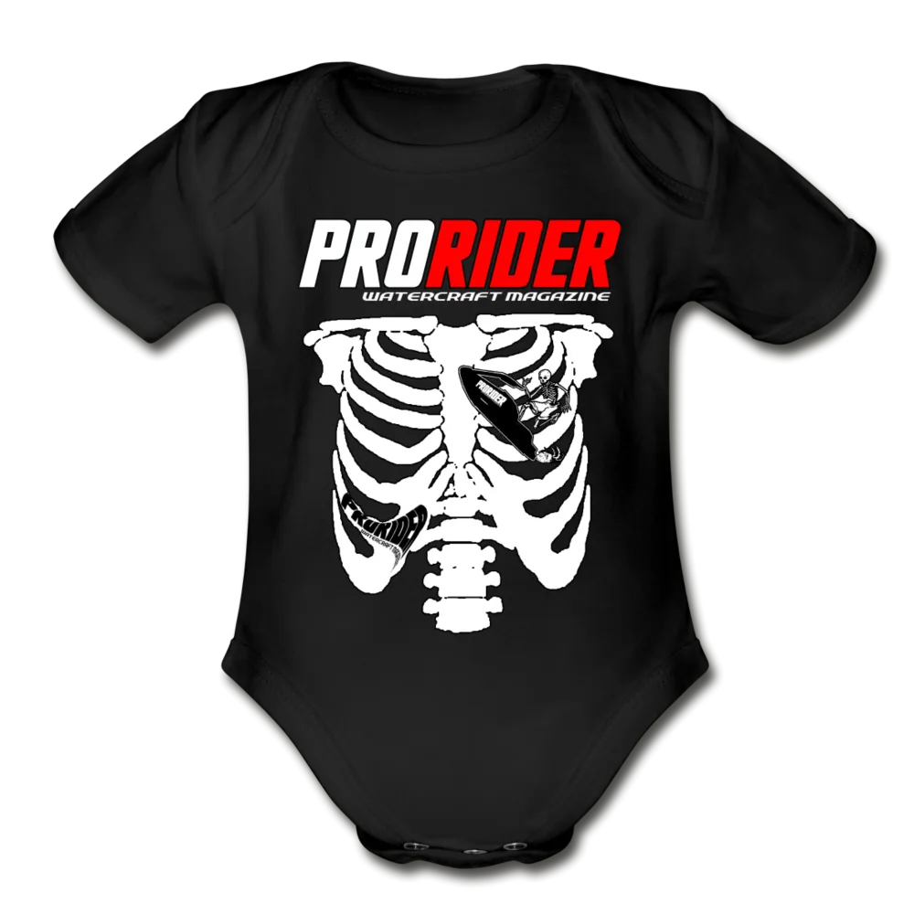 Pro Rider Skeleton Organic Short Sleeve Baby Bodysuit