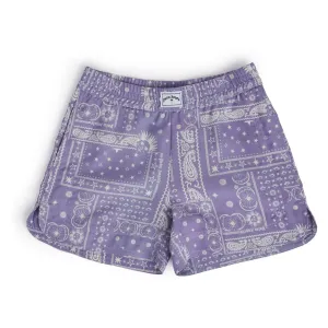 Purple Graphic Print Shorts