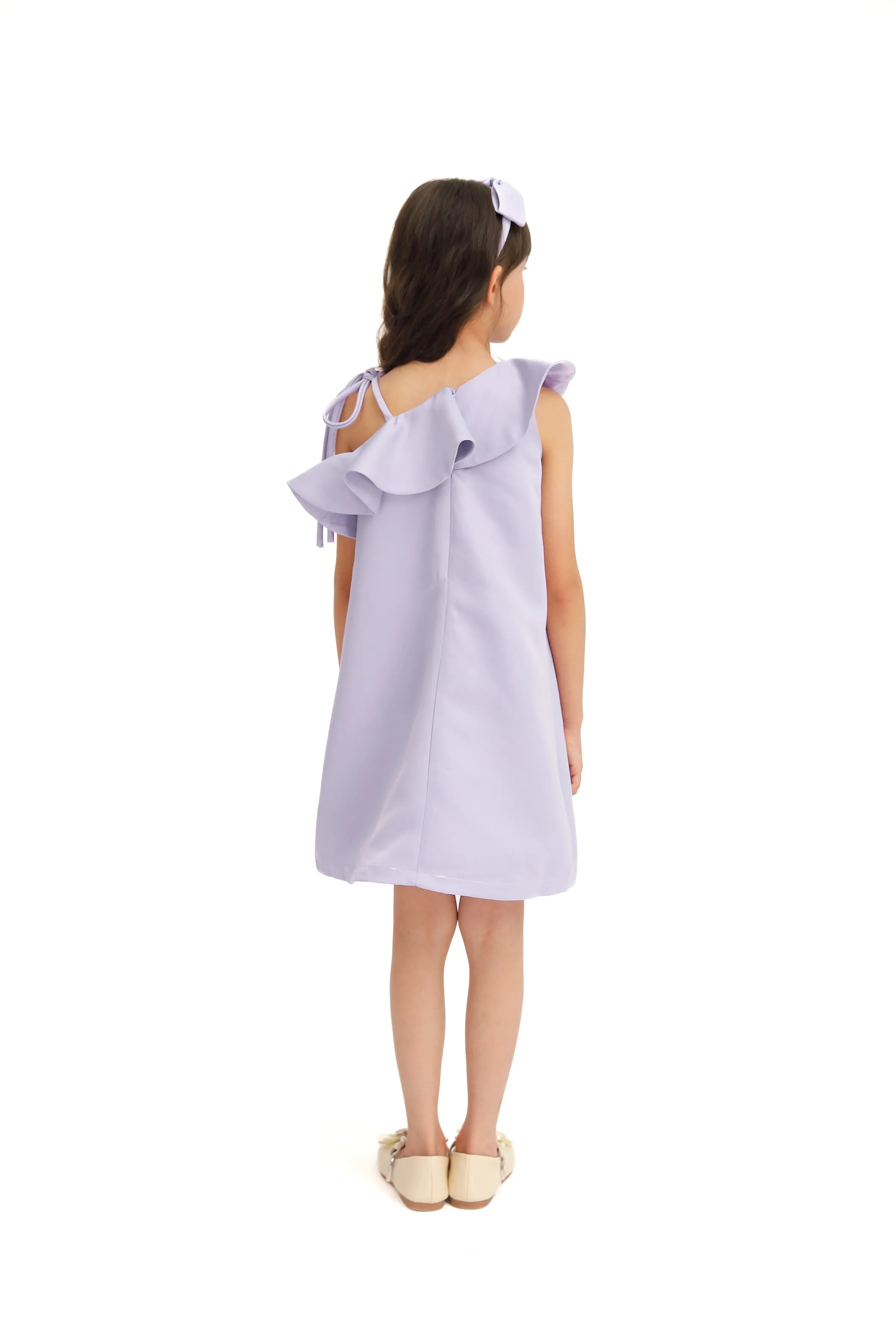 Purple Petulla Off Shoulder Ruffle Dress