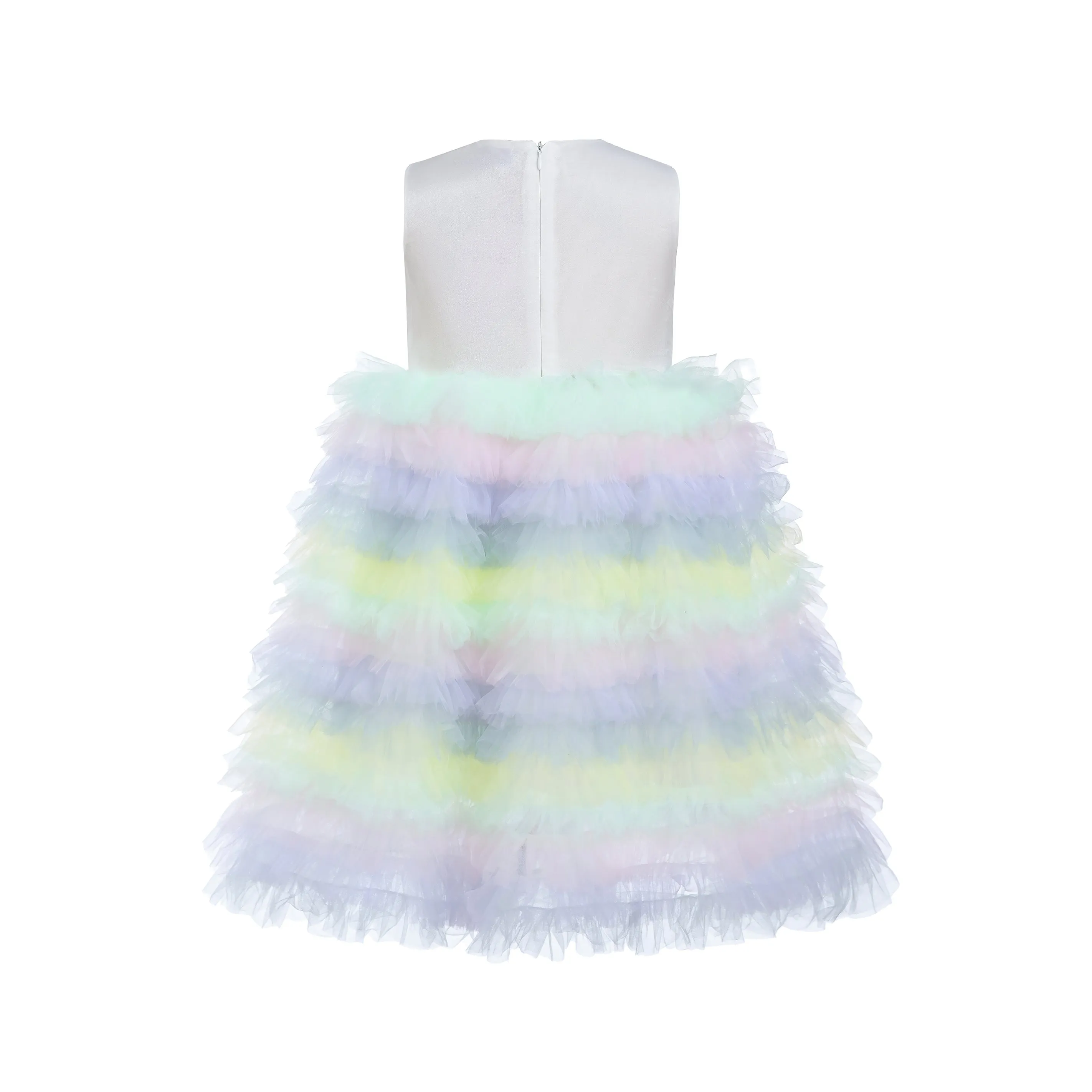 Purple Ruffle Tiered Pom Dress