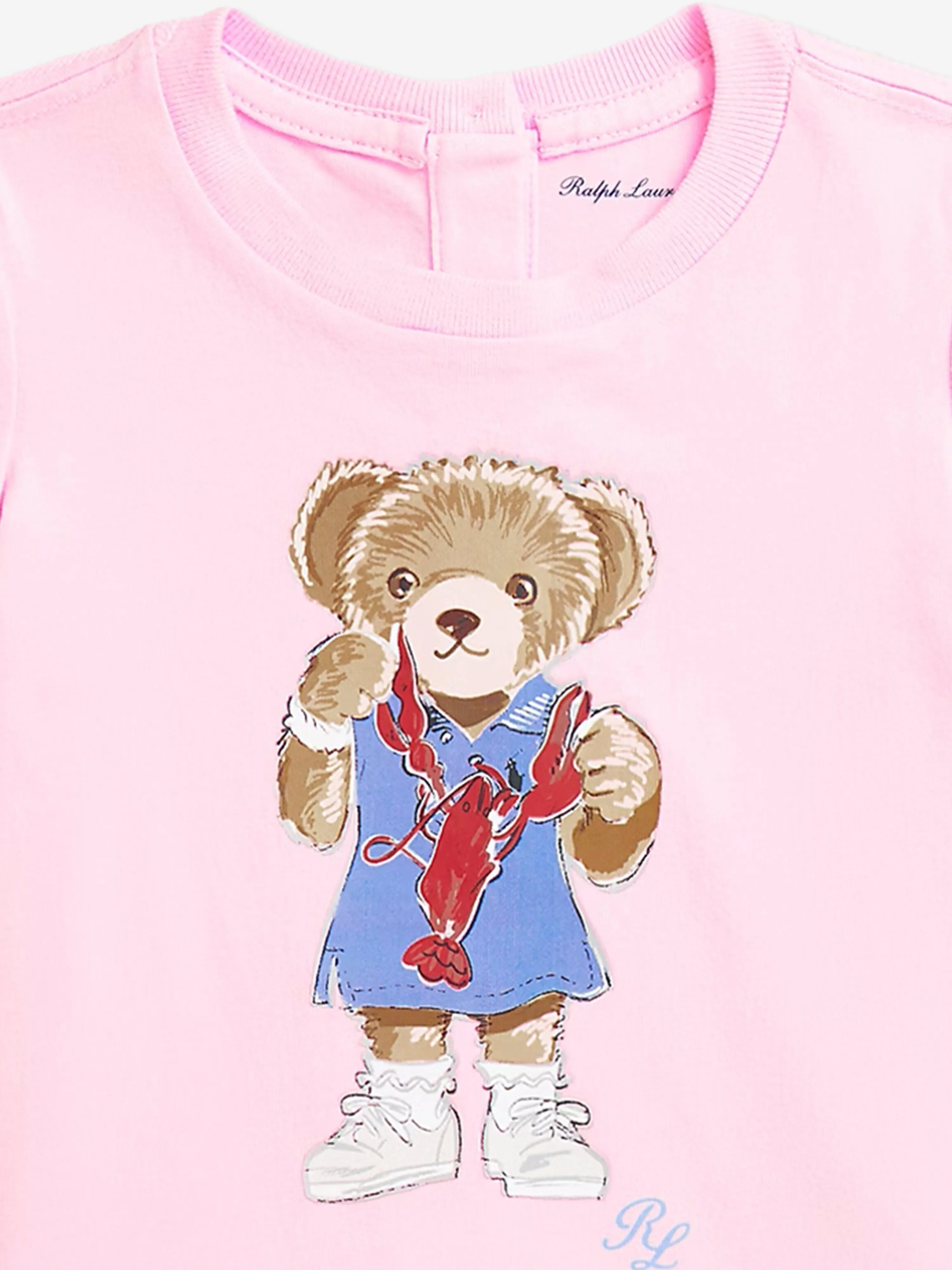 Ralph Lauren Baby Girls Bear T-Shirt in Pink