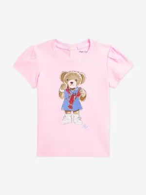 Ralph Lauren Baby Girls Bear T-Shirt in Pink