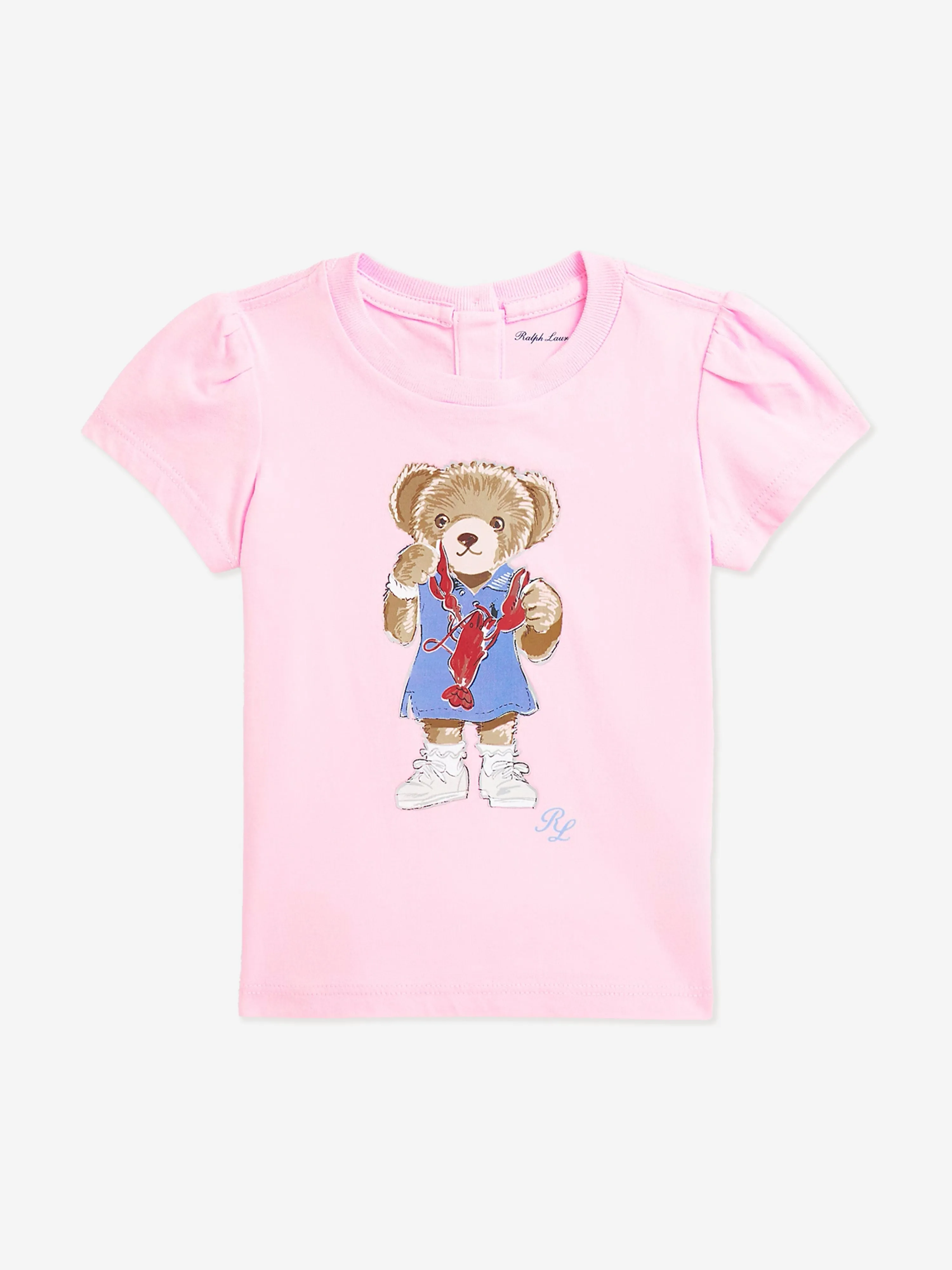 Ralph Lauren Baby Girls Bear T-Shirt in Pink