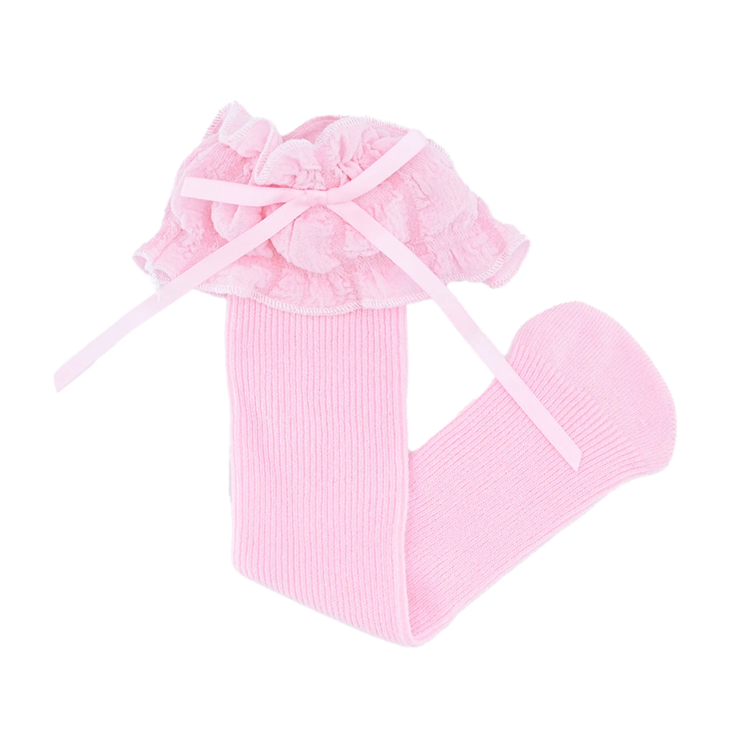 Ruffled Ribbon Long Socks