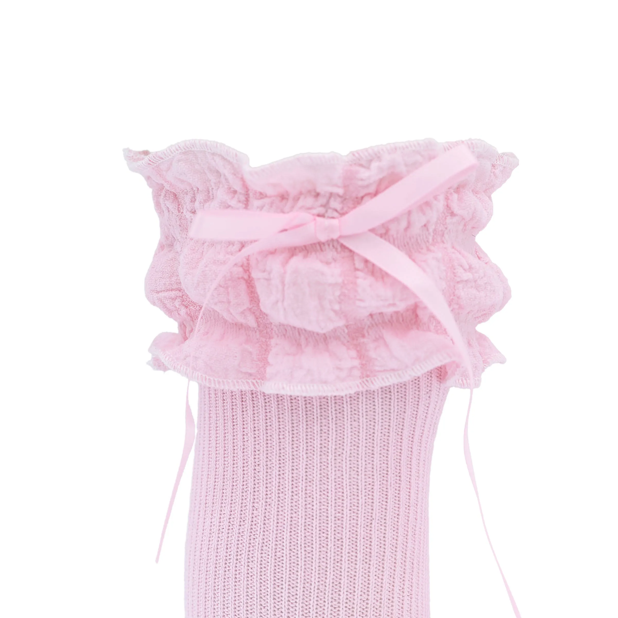 Ruffled Ribbon Long Socks