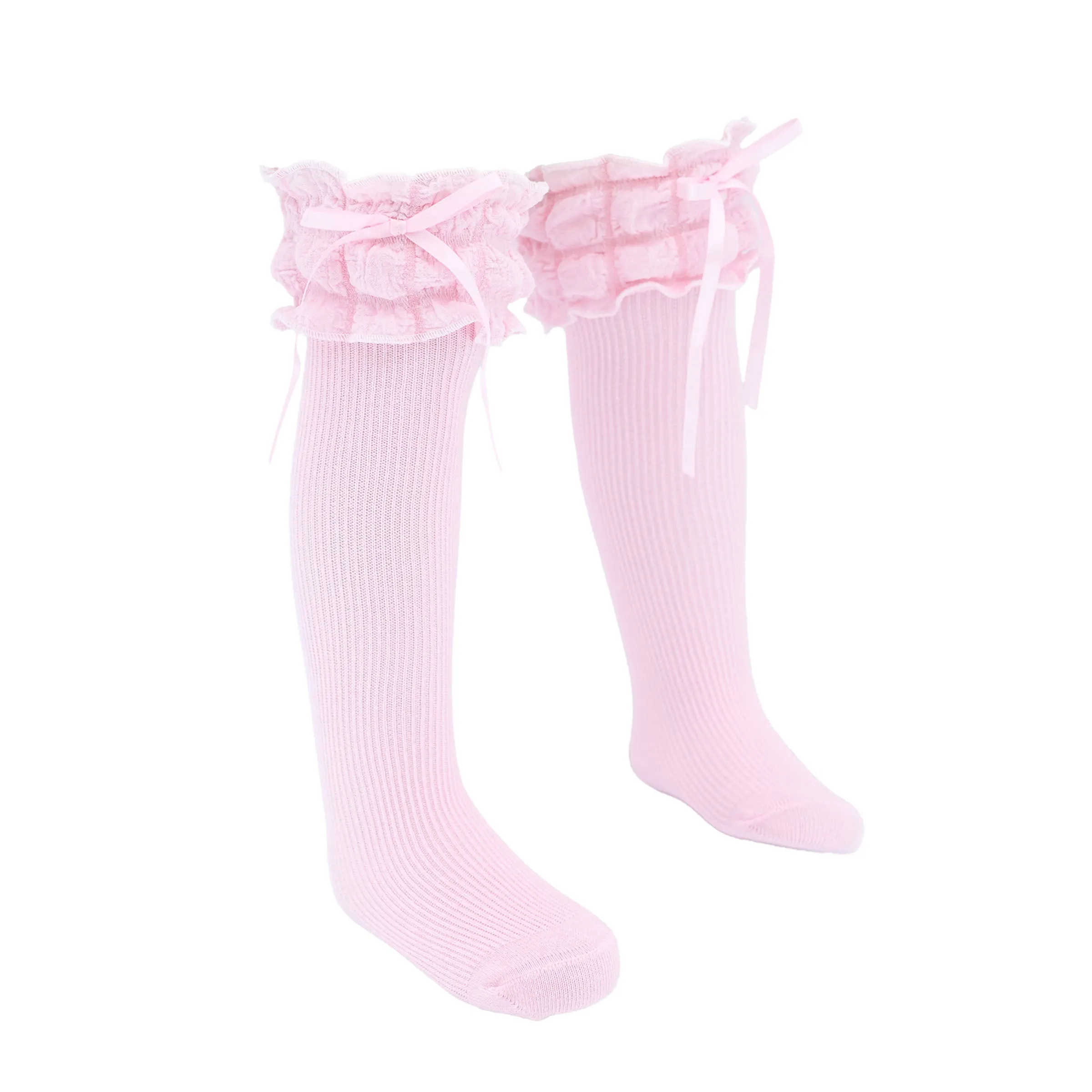 Ruffled Ribbon Long Socks
