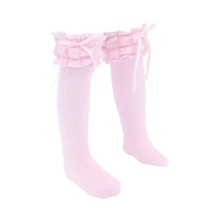 Ruffled Ribbon Long Socks