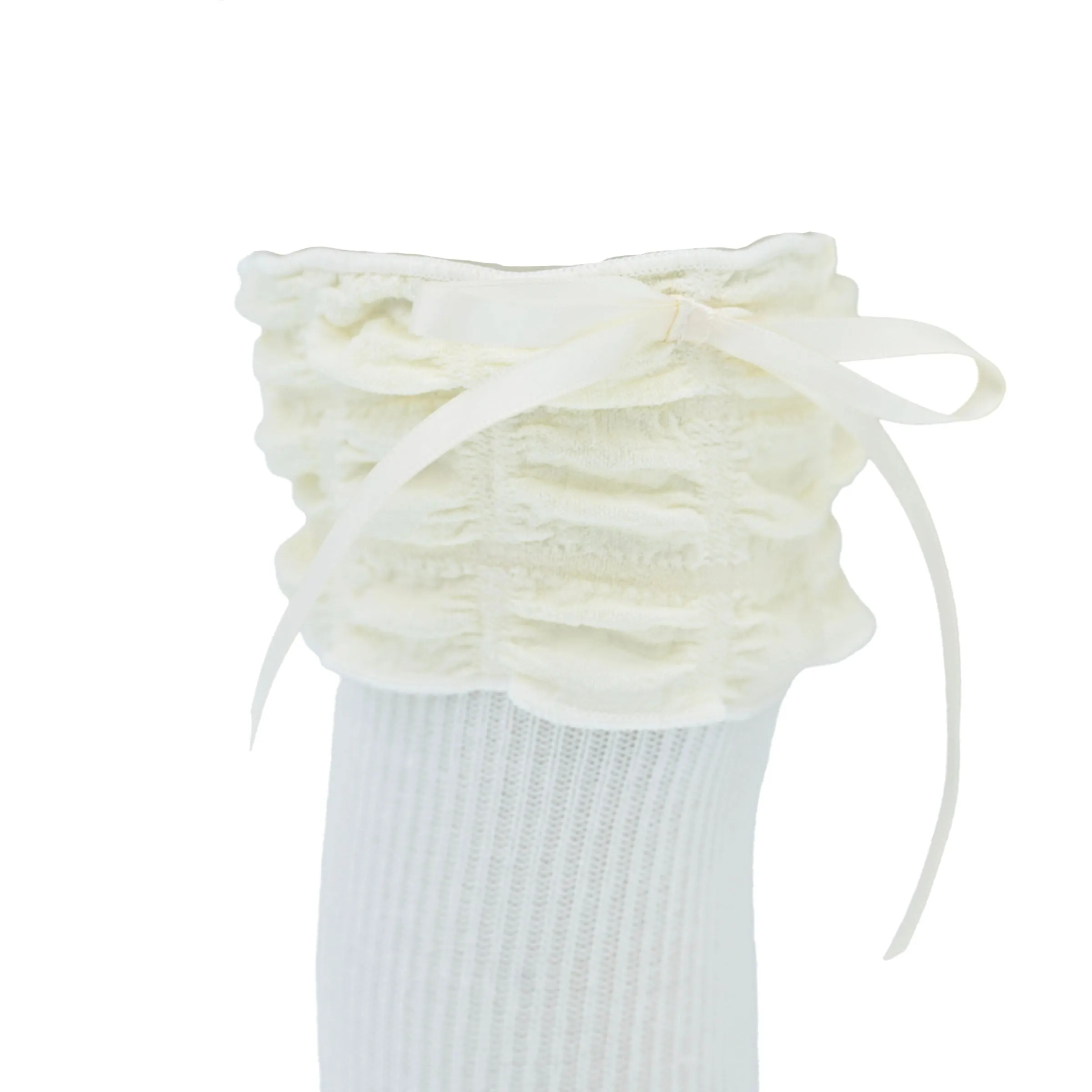 Ruffled Ribbon Long Socks