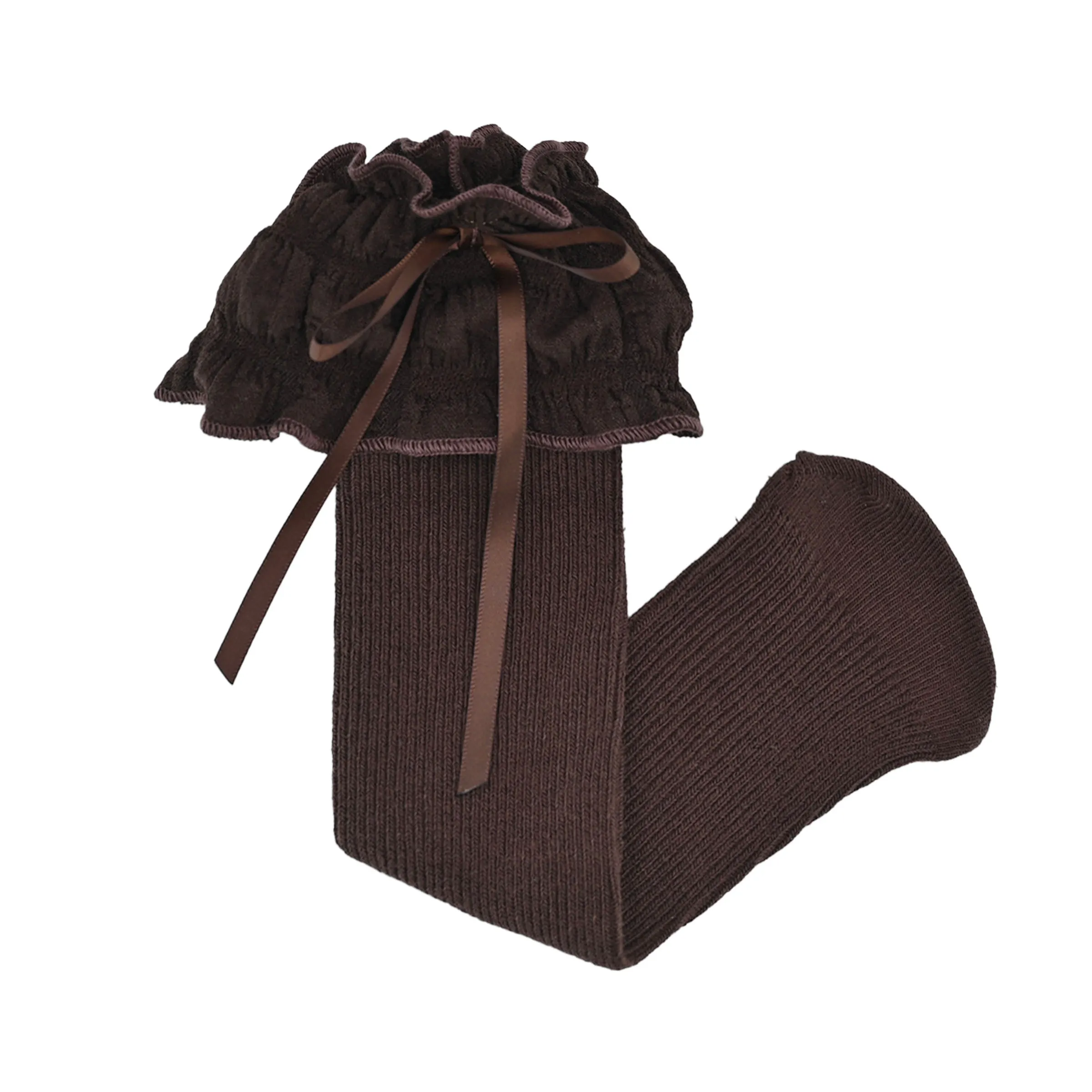 Ruffled Ribbon Long Socks