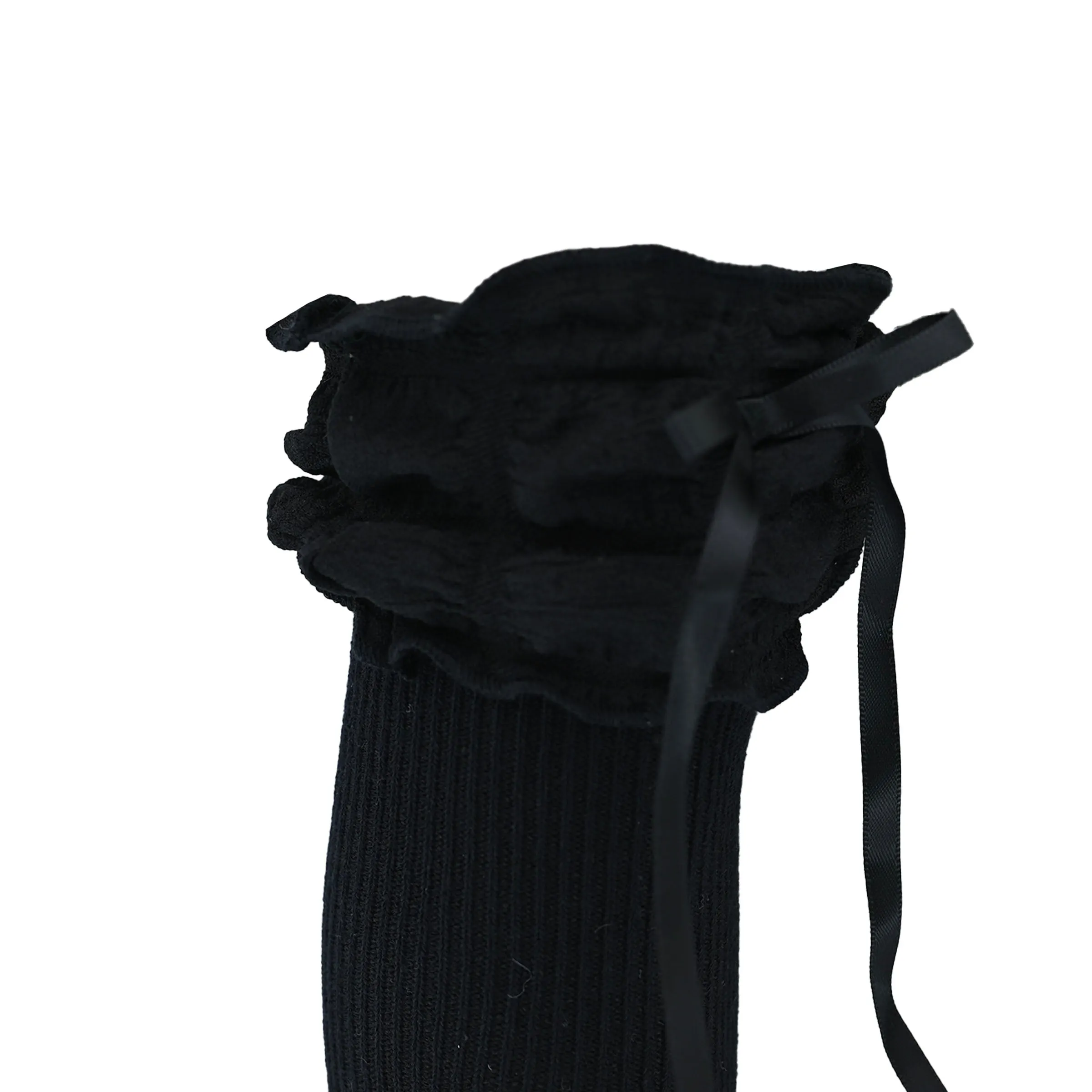 Ruffled Ribbon Long Socks
