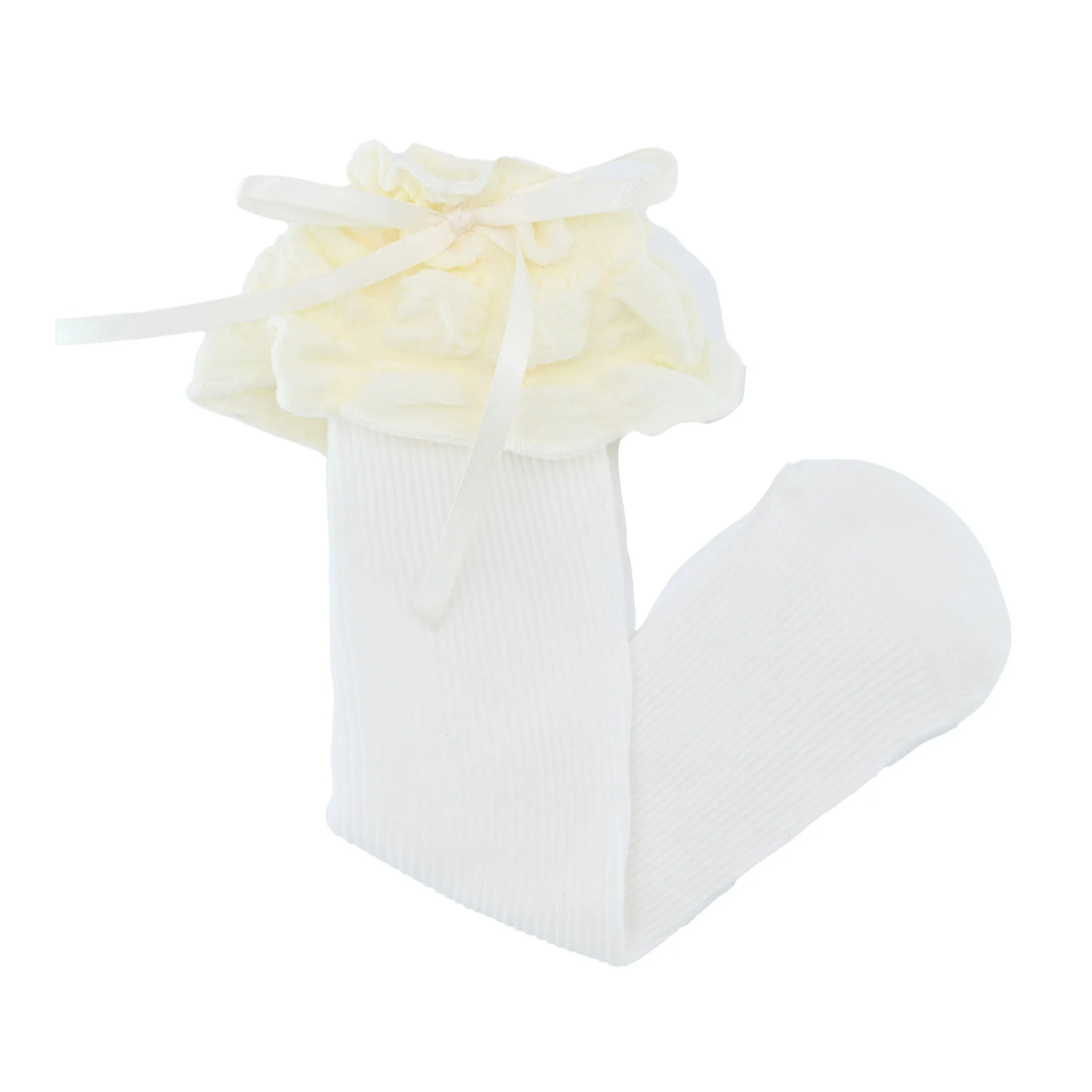 Ruffled Ribbon Long Socks