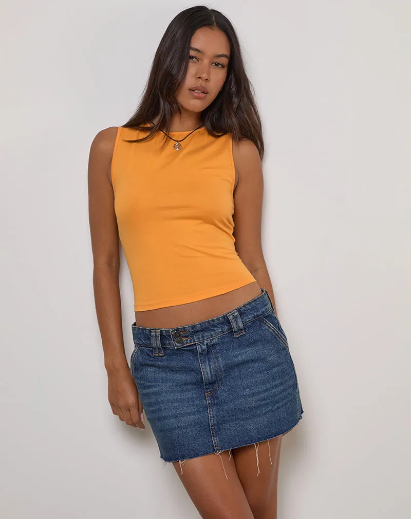 Runaba Backless Tank Top in Faded Orange
