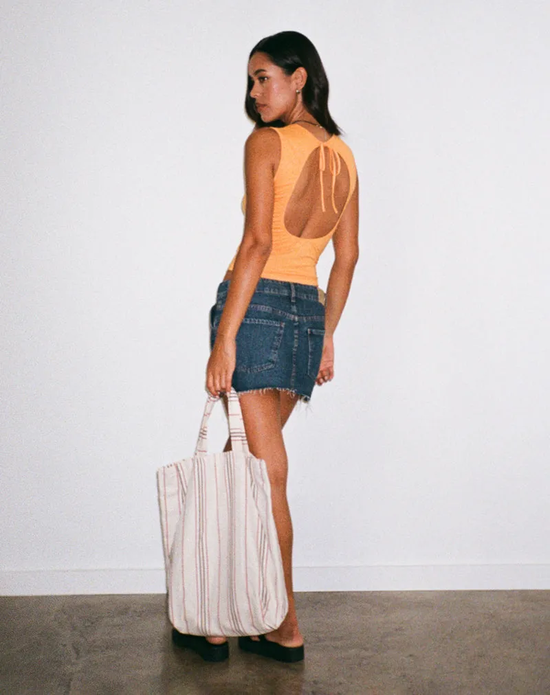 Runaba Backless Tank Top in Faded Orange
