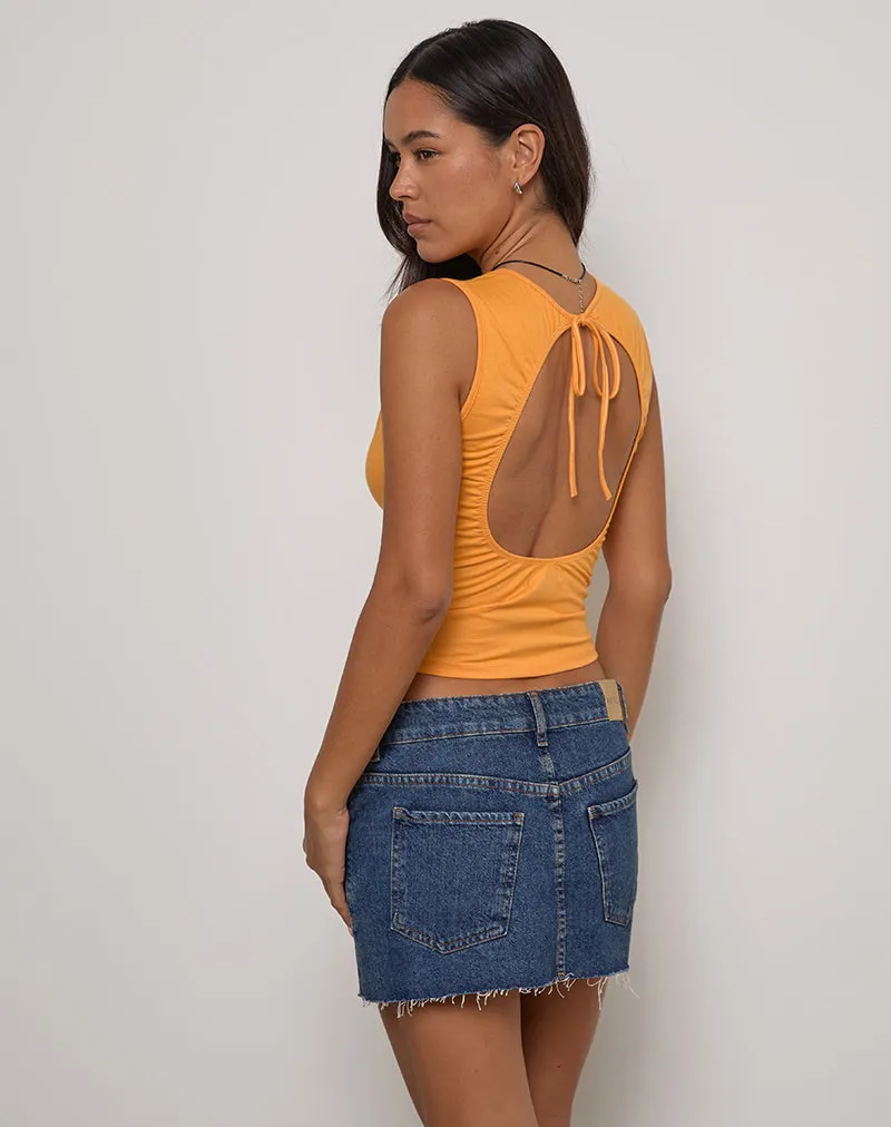 Runaba Backless Tank Top in Faded Orange