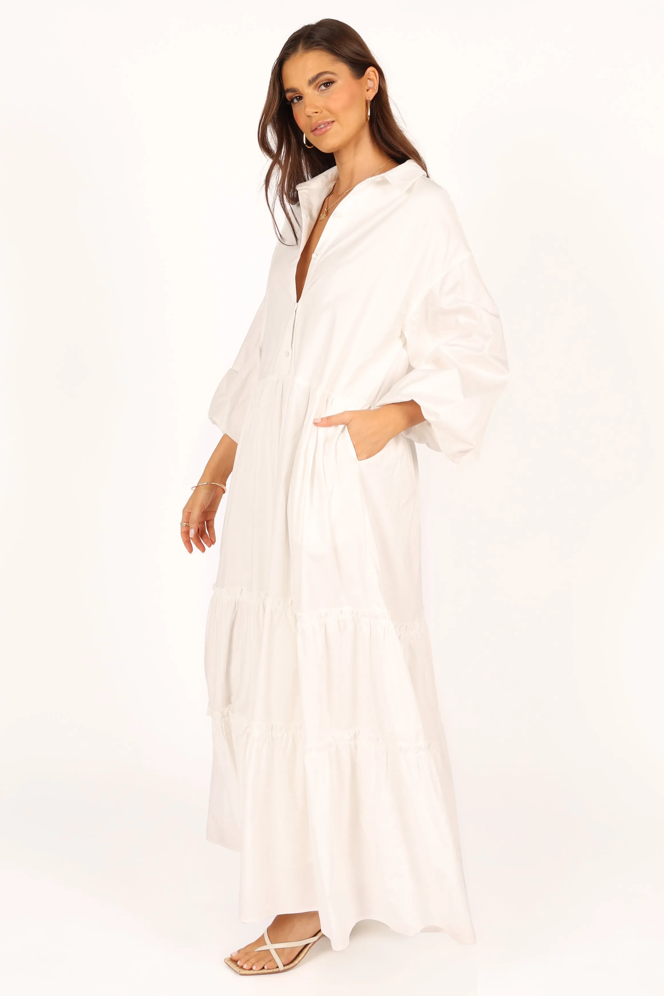 Sumi Longsleeve Maxi Dress - White