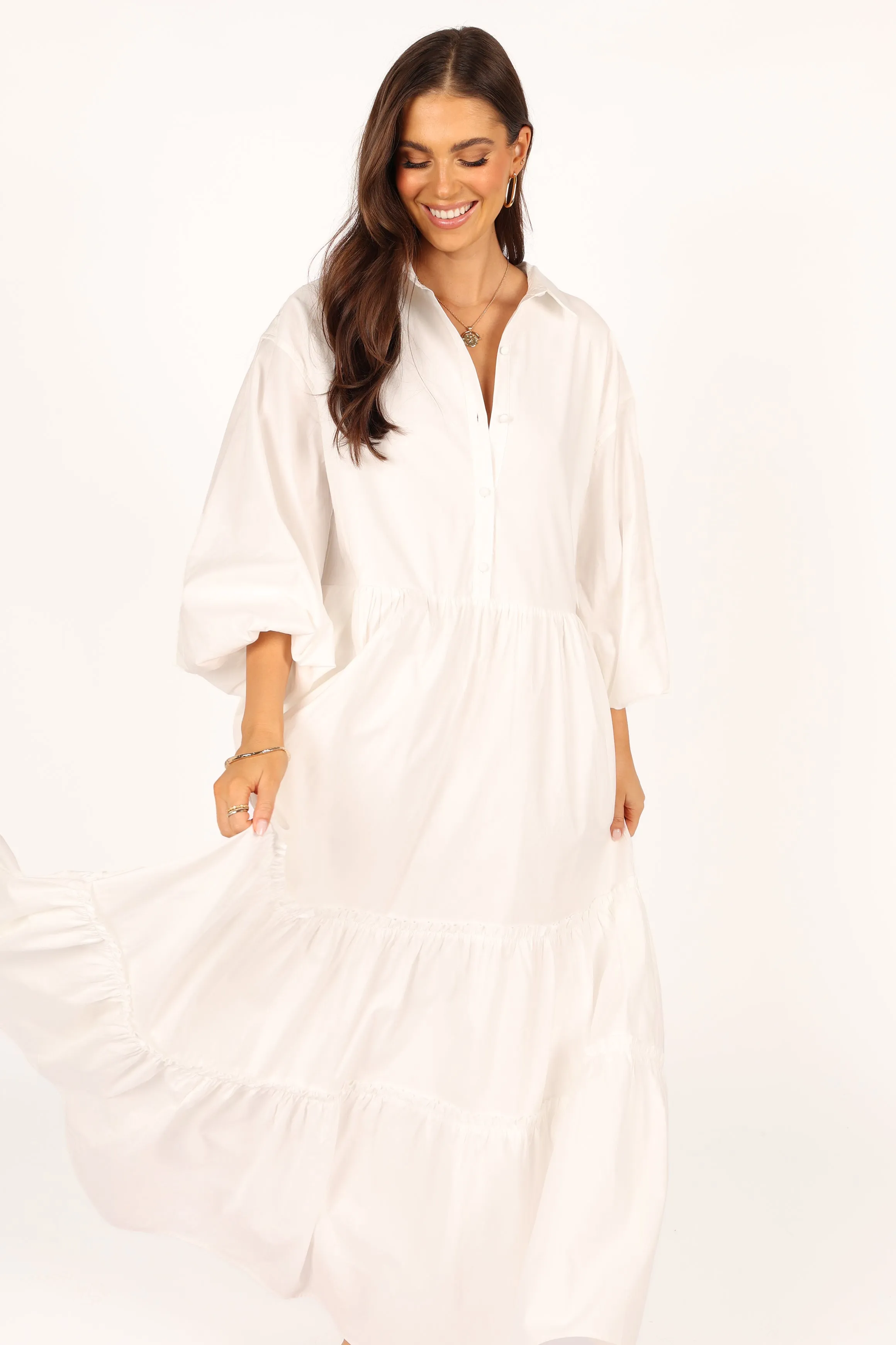 Sumi Longsleeve Maxi Dress - White