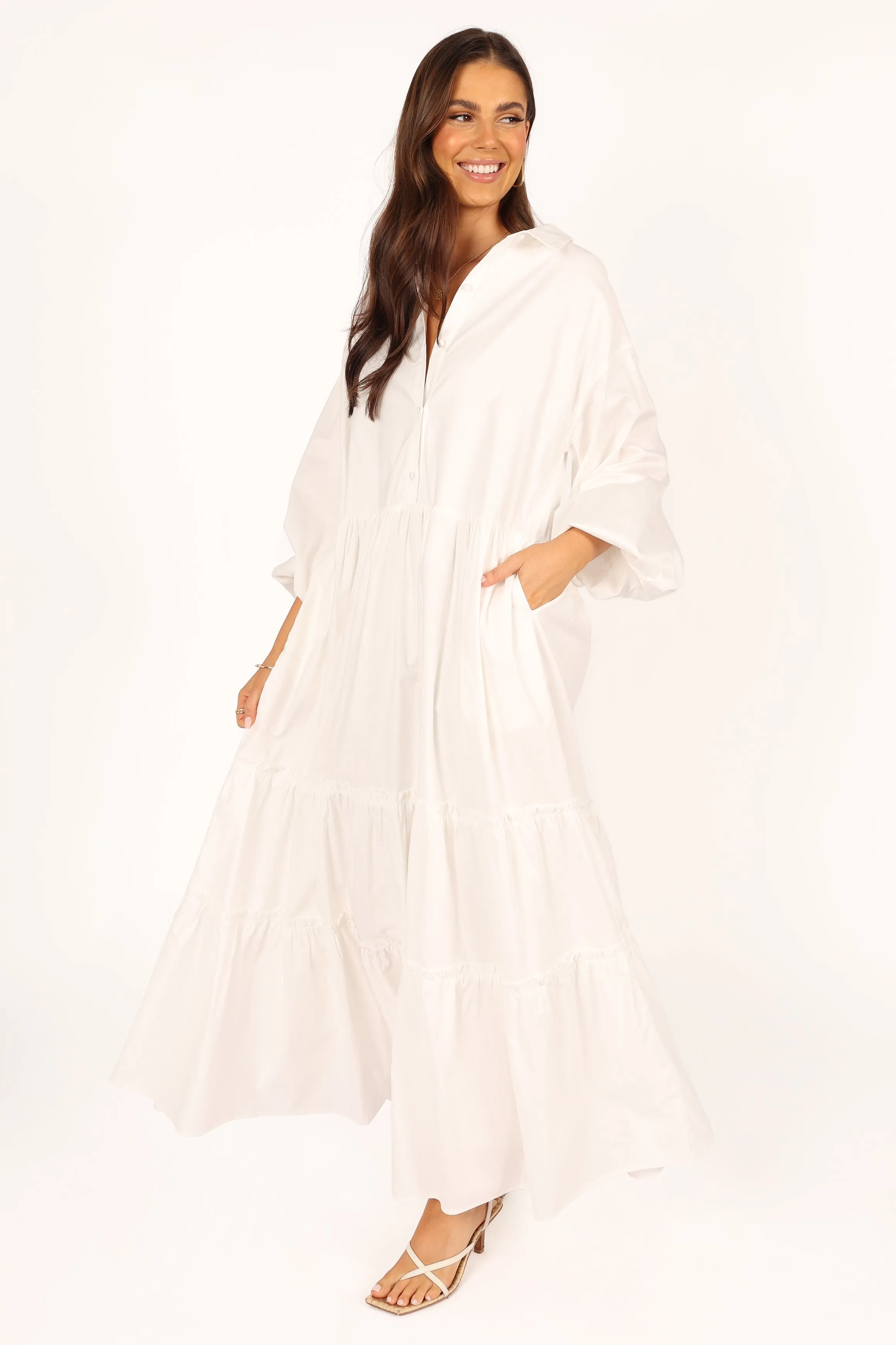 Sumi Longsleeve Maxi Dress - White