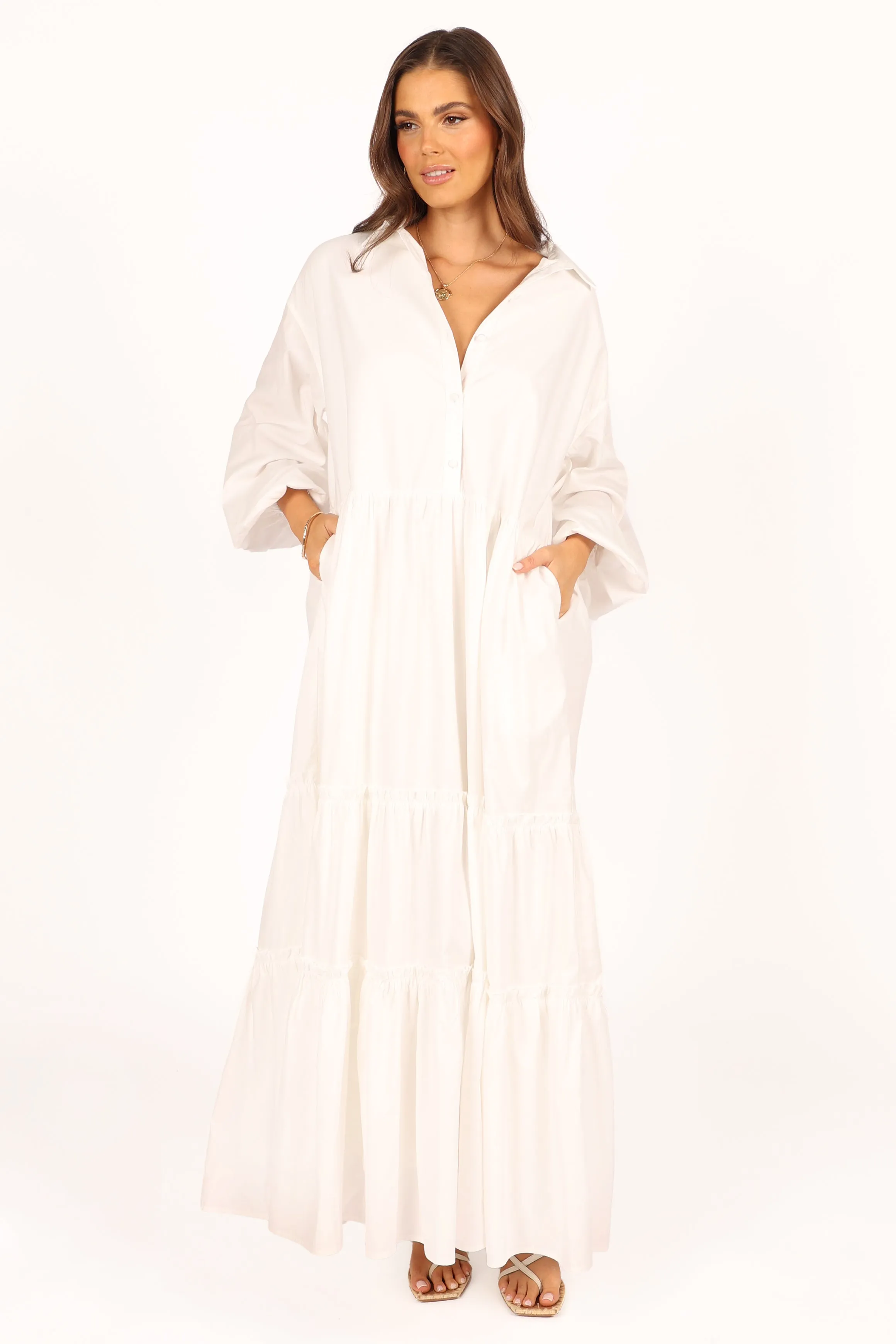 Sumi Longsleeve Maxi Dress - White