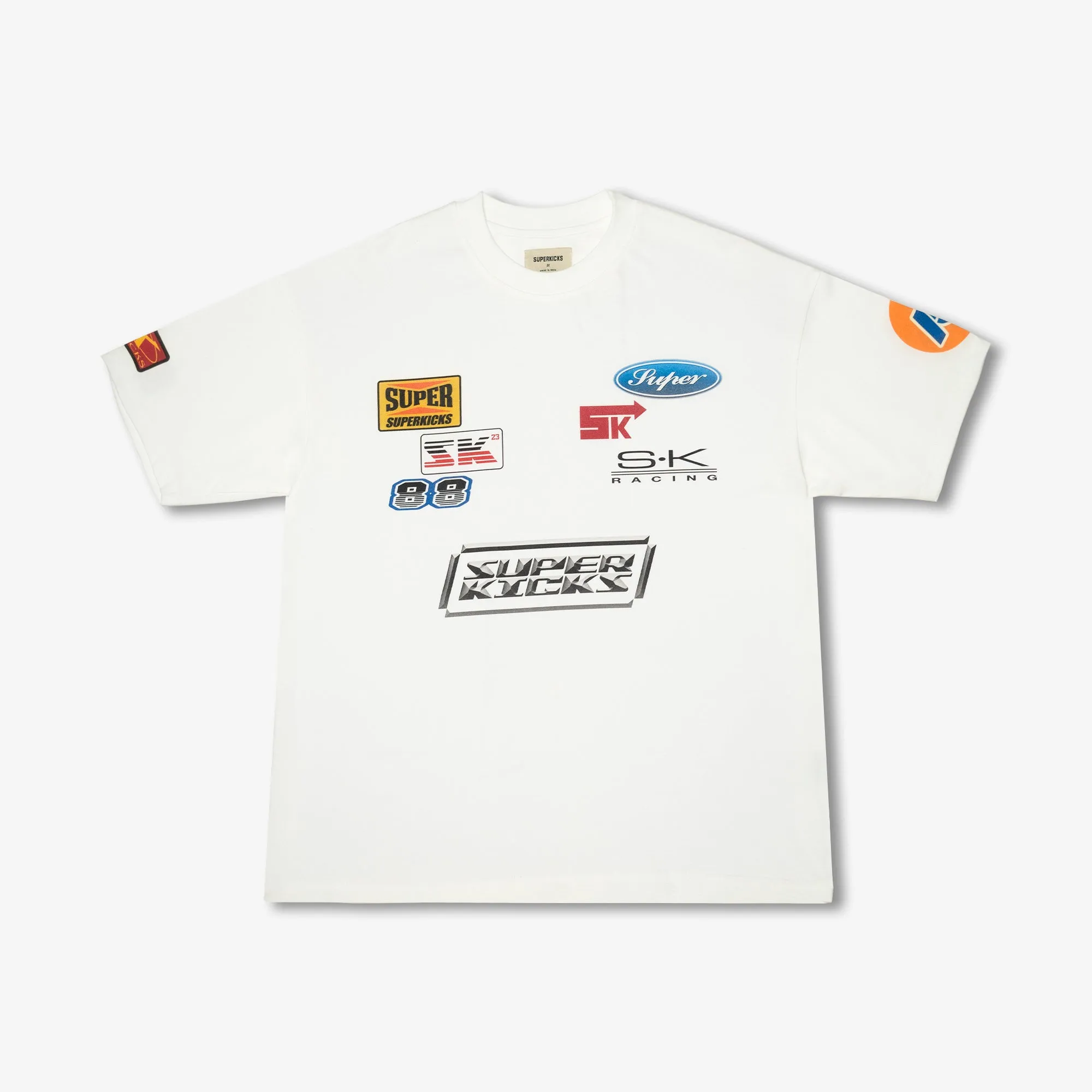 Superkicks | BUMPER STICKER TEE  { OFF WHITE