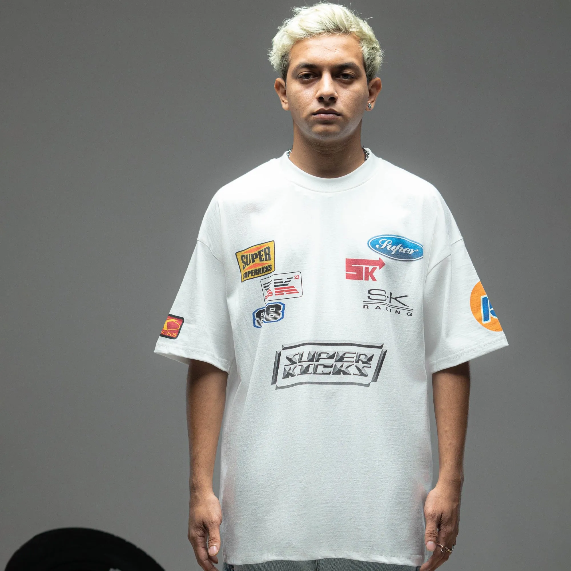 Superkicks | BUMPER STICKER TEE  { OFF WHITE
