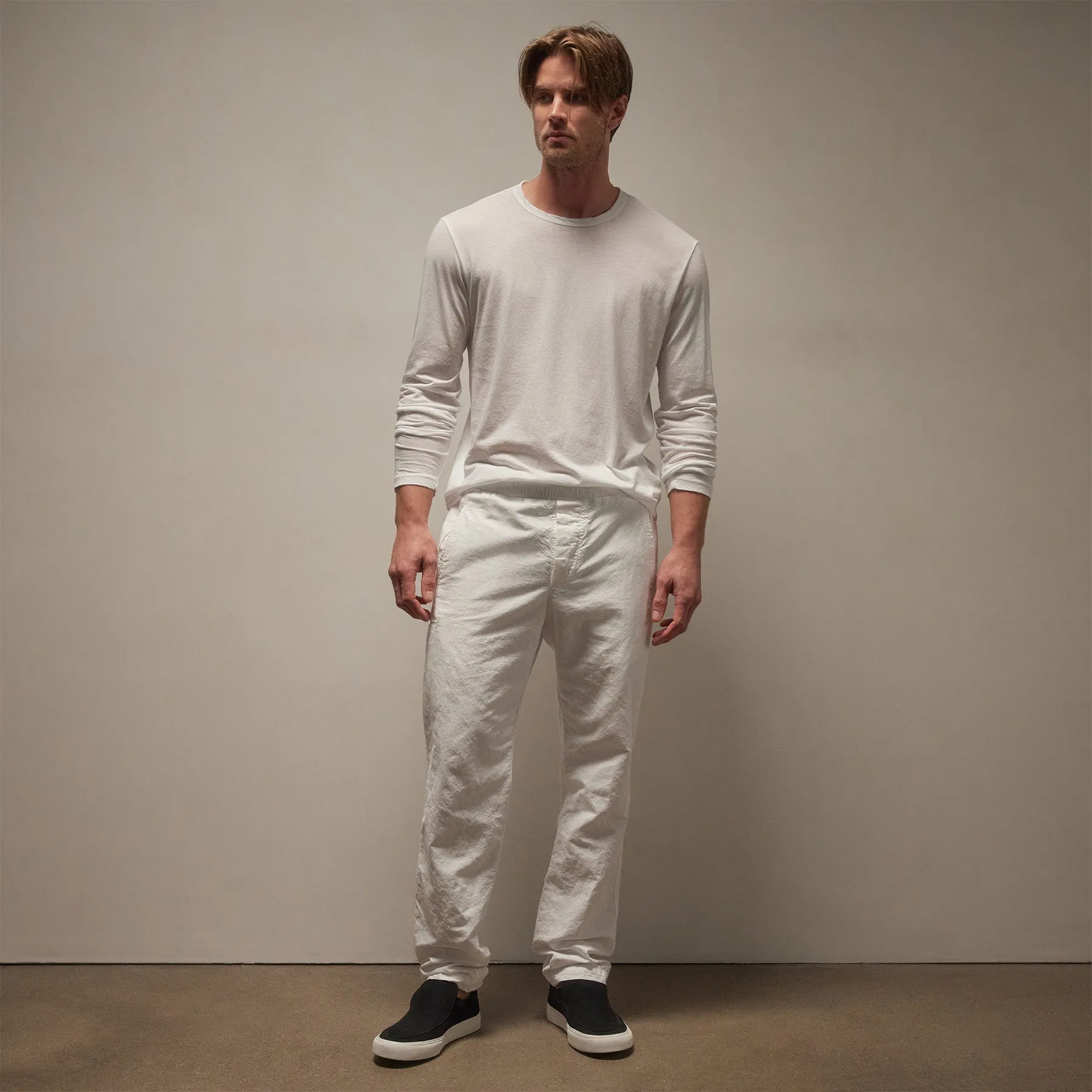 Textured Relaxed Pant - White